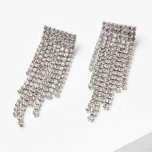 LOFT Elegant Silver Waterfall Earrings
